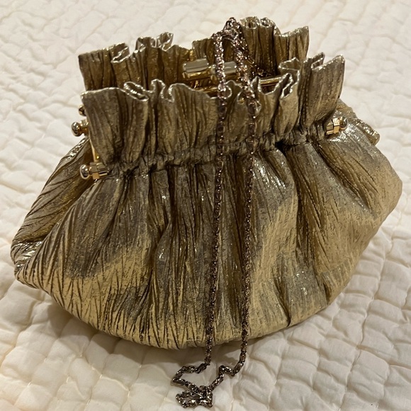 Vanessa -Paris -New York-London Handbags - Vintage Gold Textured Evening Clutch